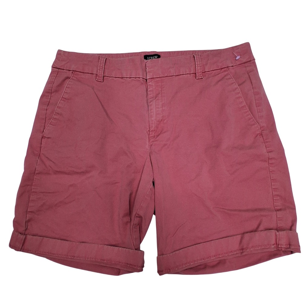 J.Crew Chino Shorts 10 Pink Cuffed Mid Rise Preppy Summer Casual Z740
